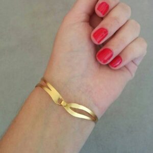 18 kt hallmark real solid yellow gold wave cuff bangle bracelet