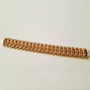 18 kt yellow gold one of a kind designer thick link men's bracelet