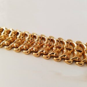 18 kt yellow gold one of a kind designer thick link men's bracelet