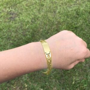 18 k hallmark real solid yellow gold foster usa link men's bracelet