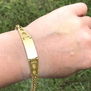 18 k hallmark real solid yellow gold foster usa link men's bracelet