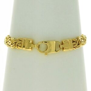 18 k hallmark real solid yellow gold byzantine chain men's bracelet
