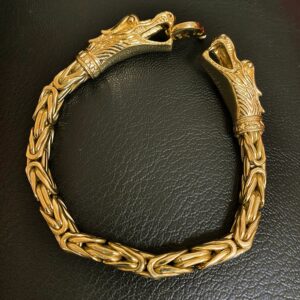 18 kt hallmark real solid yellow gold dragon chain men's bracelet