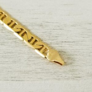 18 k hallmark real solid yellow gold stacking chain men's bracelet