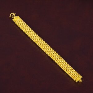22 kt hallmark real solid yellow gold chain mesh men's bracelet