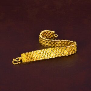 22 kt hallmark real solid yellow gold chain mesh men's bracelet