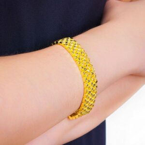 22 kt hallmark real solid yellow gold chain mesh men's bracelet