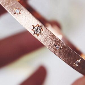 14 kt hallmark rose gold wish stars matte sunburst bangle bracelet