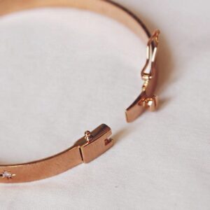 14 kt hallmark rose gold wish stars matte sunburst bangle bracelet