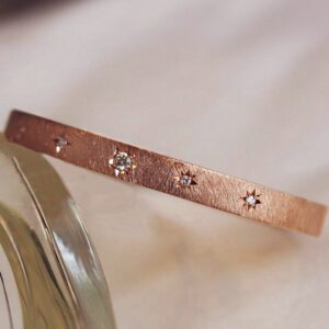 14 kt hallmark rose gold wish stars matte sunburst bangle bracelet