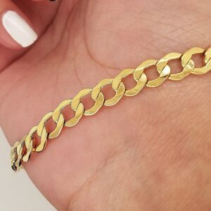 18 kt yellow gold cuban link men's bracelet 6.5 mm