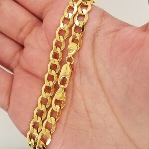 18 kt yellow gold cuban link men's bracelet 6.5 mm