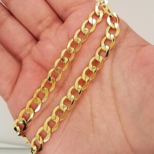 18 kt yellow gold cuban link men's bracelet 6.5 mm