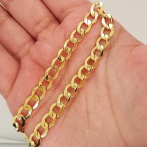 18 kt yellow gold cuban link men's bracelet 6.5 mm