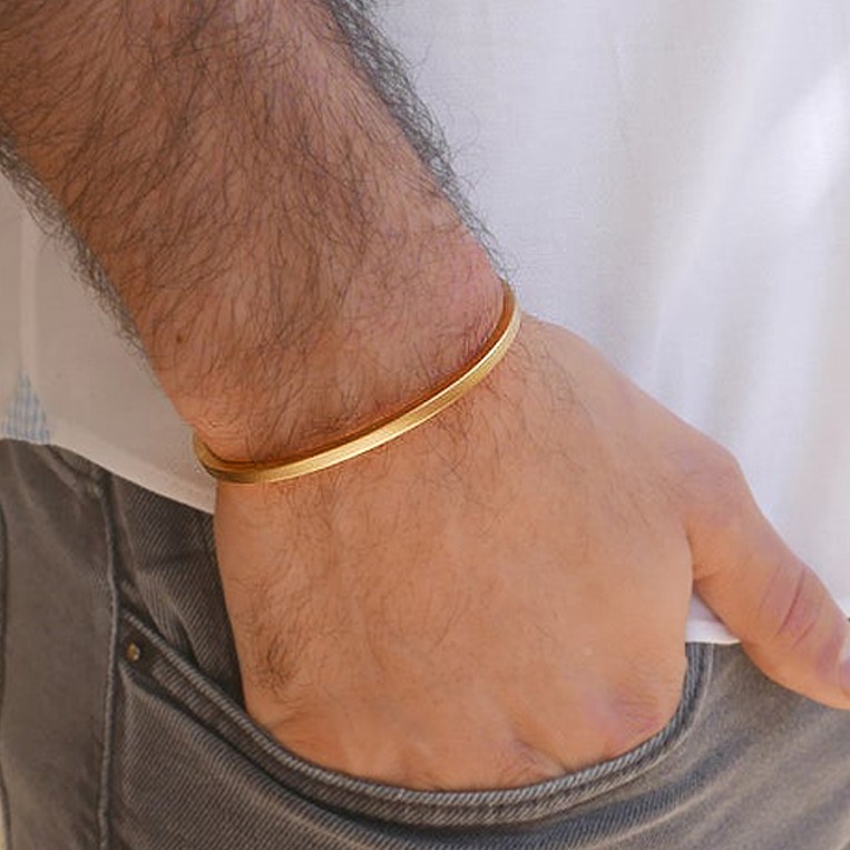 22 kt hallmark real solid yellow gold men's cuff bracelet 15 grams