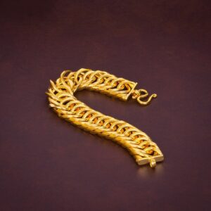 18 kt hallmark real solid yellow gold chain luxury men's bracelet