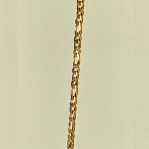 18 kt yellow gold figaro link chain men's bracelet 5 mm