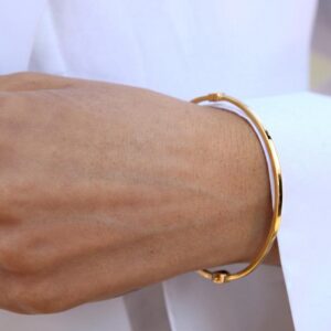 18kt hallmark real solid yellow gold stacking hinge bangle bracelet