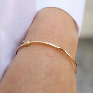 18kt hallmark real solid yellow gold stacking hinge bangle bracelet