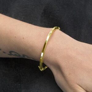 18kt hallmark real solid yellow gold stacking hinge bangle bracelet