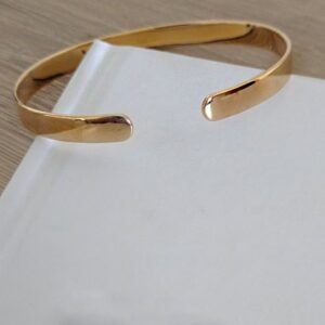 22 kt solid yellow gold open wide boho chic cuff bangle bracelet