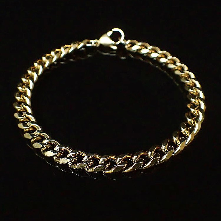 18 kt hallmark real solid yellow gold chain men's bracelet - Image 4