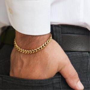 18 kt hallmark real solid yellow gold chain men's bracelet