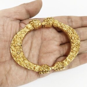 22 kt yellow gold pearl unisex vintage screw open bracelet bangle