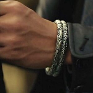 18 kt hallmark real solid white gold sky dragon men's bracelet 9 mm