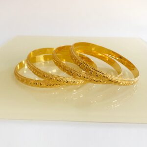 18 kt yellow gold handmade slip-on bracelet bangles 40 gm
