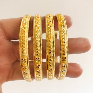 18 kt yellow gold handmade slip-on bracelet bangles 40 gm