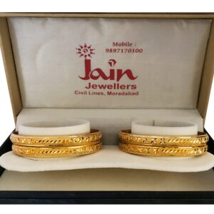 18 kt yellow gold handmade slip-on bracelet bangles 40 gm