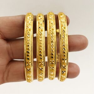 18 kt yellow gold handmade slip-on bracelet bangles 40 gm