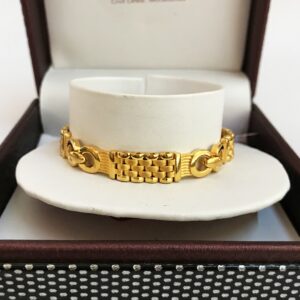 18 kt real solid yellow gold men's bracelet 21.450 grams 9 mm
