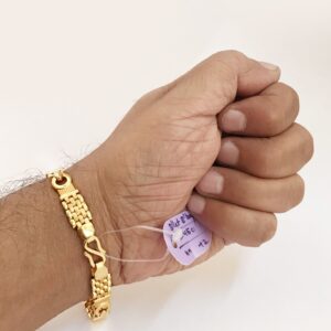 18 kt real solid yellow gold men's bracelet 21.450 grams 9 mm
