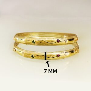 18 kt yellow gold handmade slip-on bracelet bangles 18 gms (2 pieces)