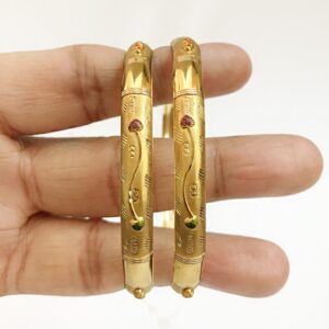 18 kt yellow gold handmade slip-on bracelet bangles 18 gms (2 pieces)