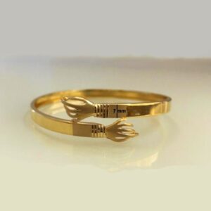 22 kt yellow gold slip-on dubai unisex two hands bracelet bangle