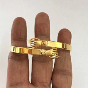 22 kt yellow gold slip-on dubai unisex two hands bracelet bangle