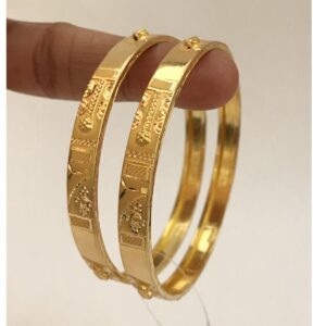 18 kt yellow gold handmade slip-on bracelet bangles 20 grams