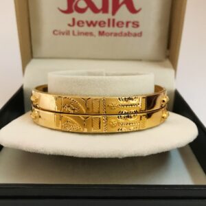 18 kt yellow gold handmade slip-on bracelet bangles 20 grams