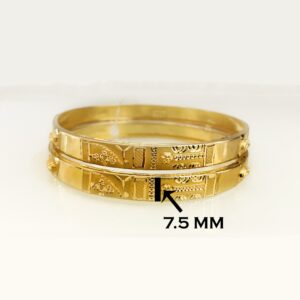 18 kt yellow gold handmade slip-on bracelet bangles 20 grams