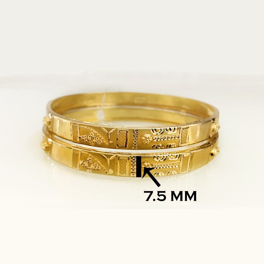 18 kt yellow gold handmade slip-on bracelet bangles 20 grams - Image 3