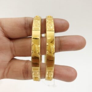 18 kt yellow gold handmade slip-on bracelet bangles 20 grams