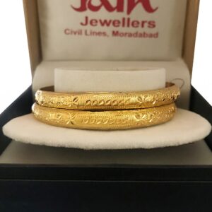 18 kt yellow gold handmade slip-on bracelet bangles 20 grams