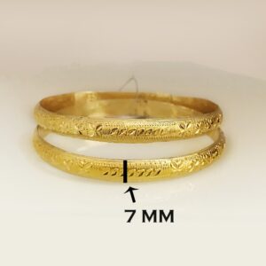 18 kt yellow gold handmade slip-on bracelet bangles 20 grams
