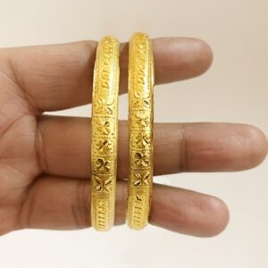 18 kt yellow gold handmade slip-on bracelet bangles 20 grams