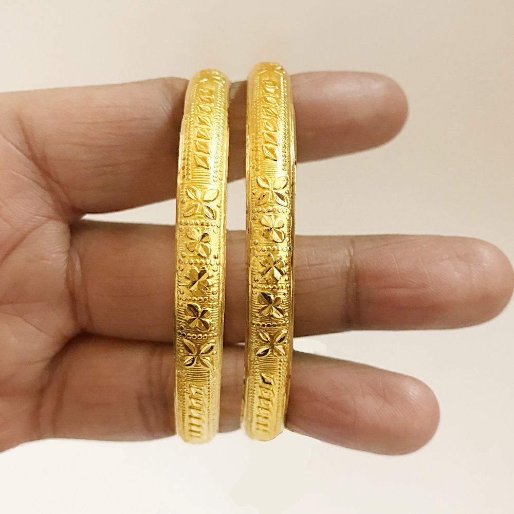 18 kt yellow gold handmade slip-on bracelet bangles 20 grams - Image 2