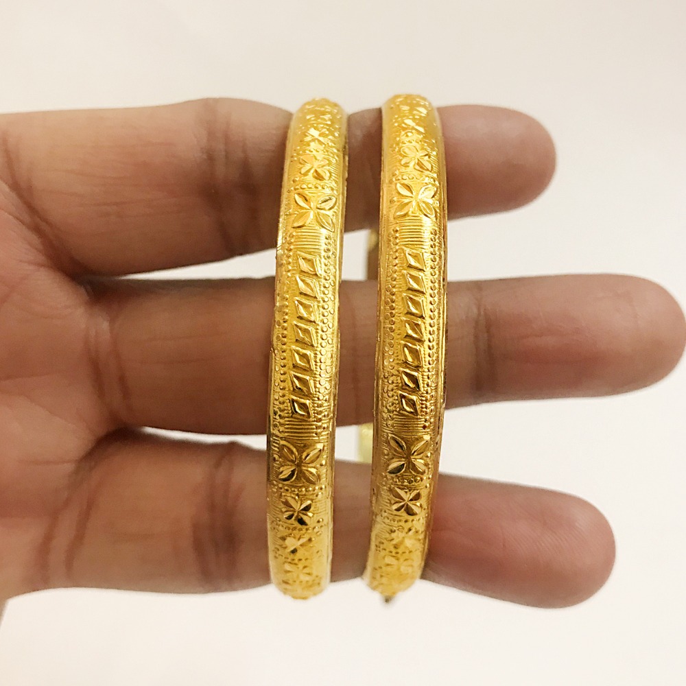 18 kt yellow gold handmade slip-on bracelet bangles 20 grams