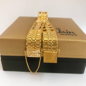 hallmark 18 kt real solid yellow gold men's bracelet 37.360 grams